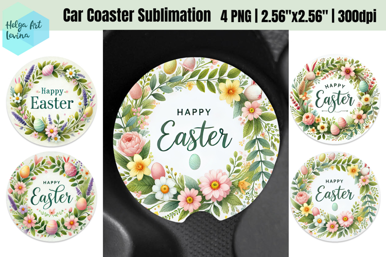 Spring Easter Car Coaster Sublimation