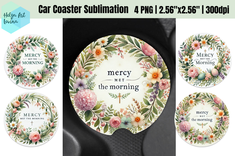 Spring Easter Car Coaster Sublimation