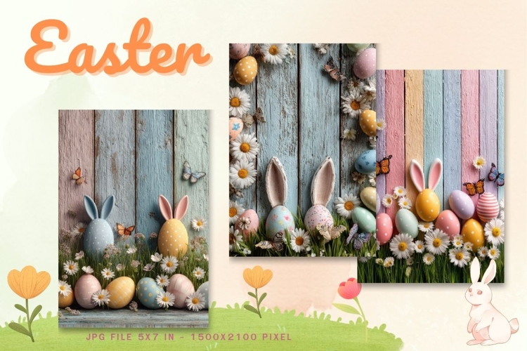 Easter Bunny Card Flower Rabbit Greeting Printable Card_110