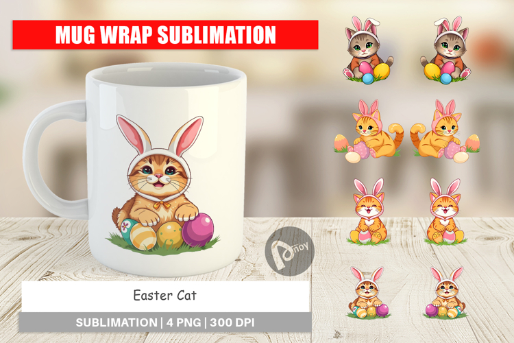 Mug Wrap Easter Cat