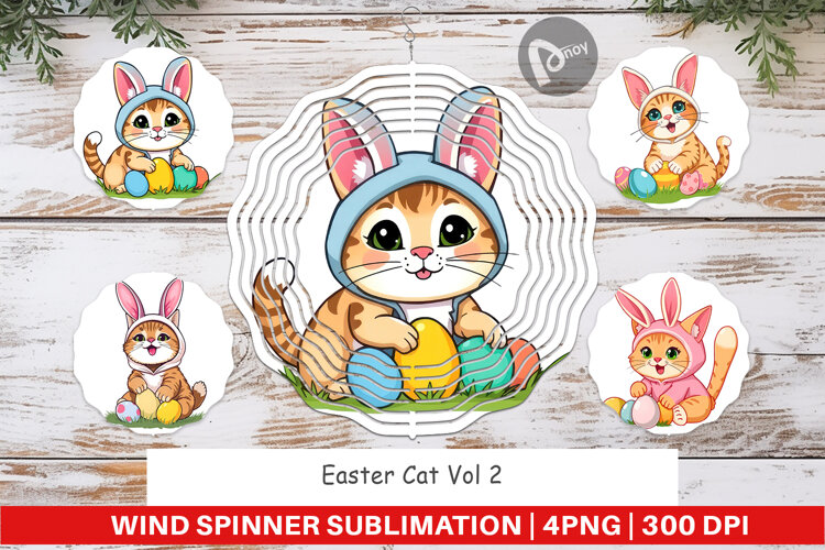 Wind Spinner Easter Cat example image 1