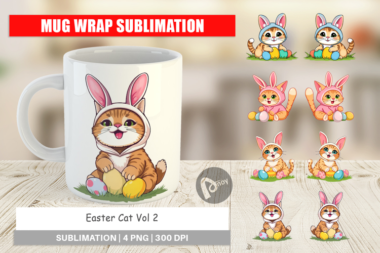 Mug Wrap Easter Cat