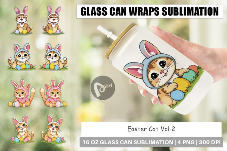 Glass Can Easter Cat example image 1