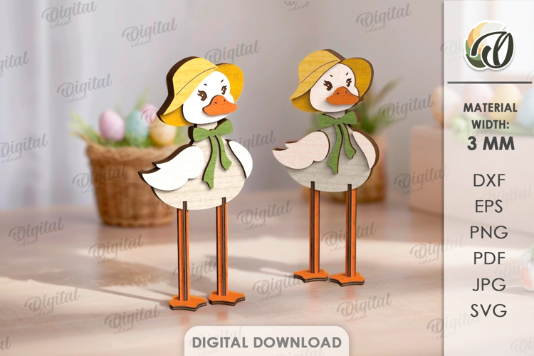 3D Easter Stand Characters Laser Cut. Easter Ducks SVG