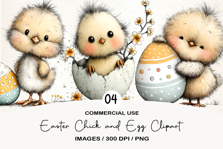 Easter Chick and Egg Clipart