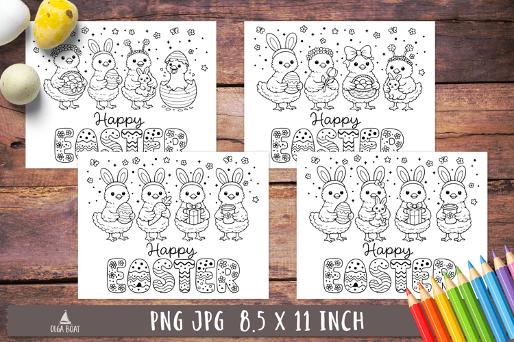 Easter Chick Coloring Pages Happy Easter printable