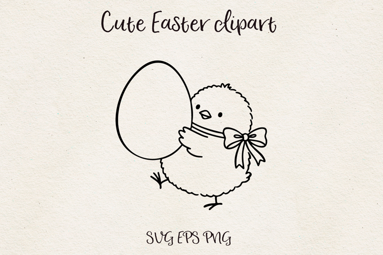 Cute Easter Chick Clipart SVG PNG EPS Baby Chick Spring