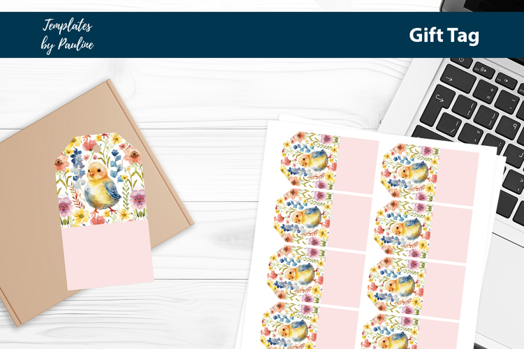 Easter Chick Gift Tag Sheet, Printable Easter Product Label