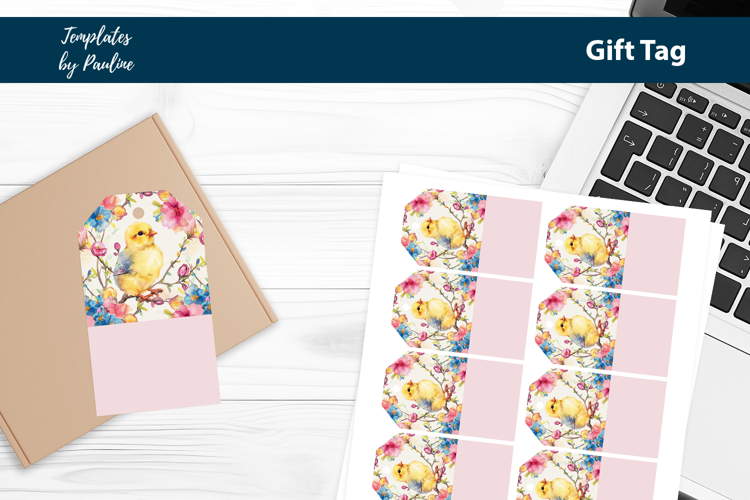 Easter Chick Gift Tag Sheet, Printable Easter Product Label