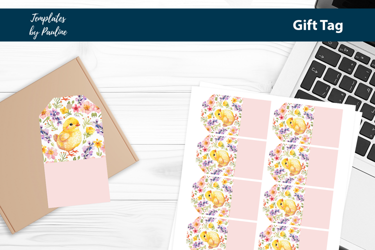 Easter Chick Gift Tag Sheet, Printable Easter Product Label