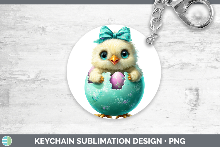 Easter Chick Keychain Sublimation Keyring Designs