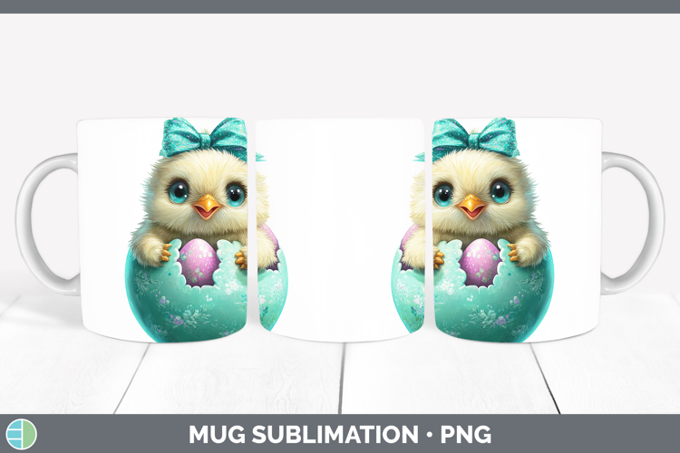 Easter Chick Mug Wrap Sublimation Coffee Cup Designs