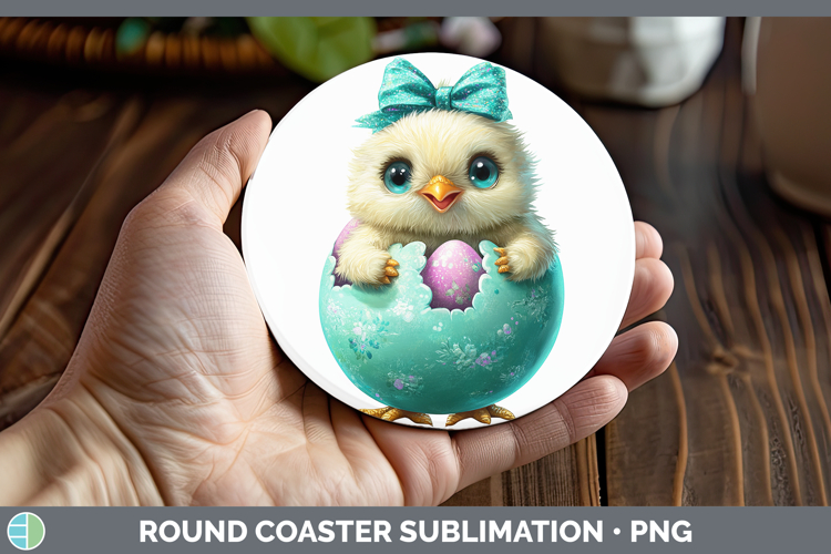 Easter Chick Round Coaster Sublimation Coaster Designs