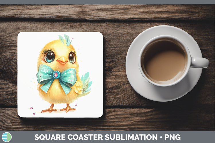 Easter Chick Square Coaster Sublimation Coaster Designs