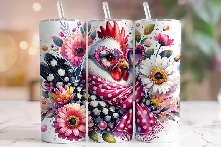 Easter Rooster Tumbler Wrap, Easter Chick Tumbler Wrap PNG