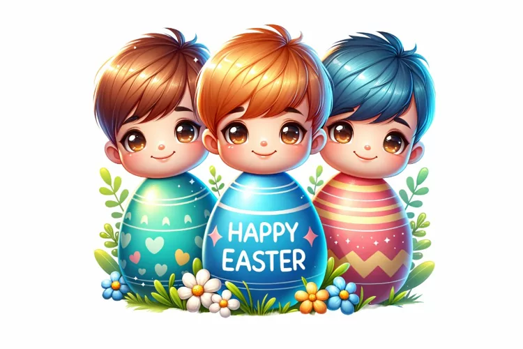 Cute Easter Eggs Easter Clipart, Happy Easter PNG