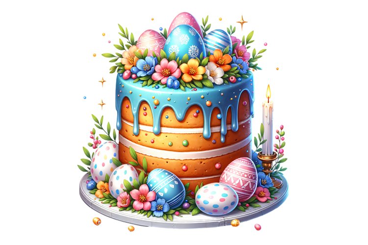 Cute Easter Cake Clipart, Happy Easter Sublimation PNG