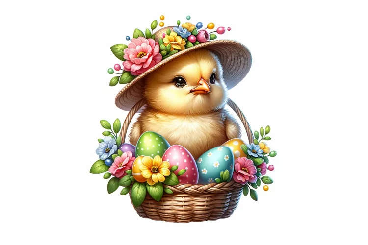 Cute Easter Chick Clipart, Happy Easter Sublimation PNG