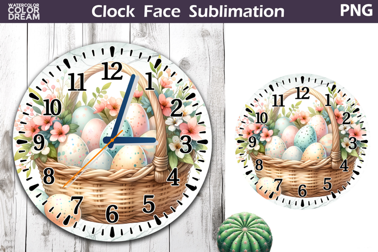 Easter Eggs Clock Face | Spring Clock Design