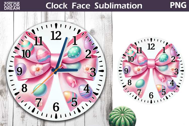 Easter Eggs Clock Face | Easter Bow Clock Design