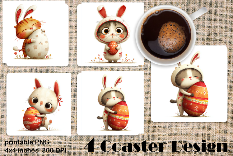 Happy Easter Square Coaster Sublimation
