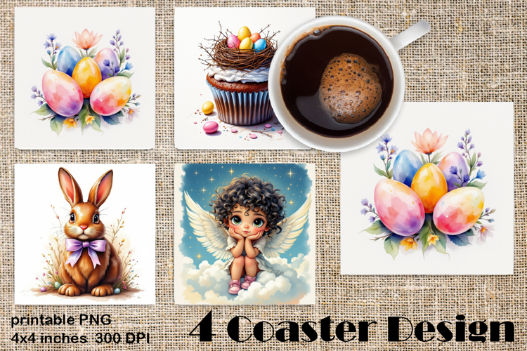 Happy Easter Square Coaster Sublimation