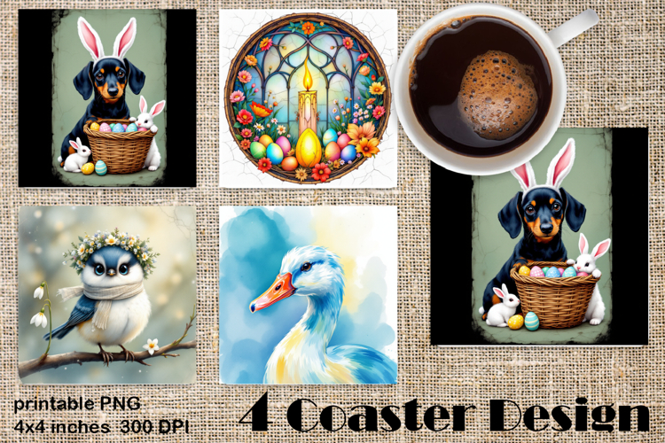 Happy Easter Square Coaster Sublimation