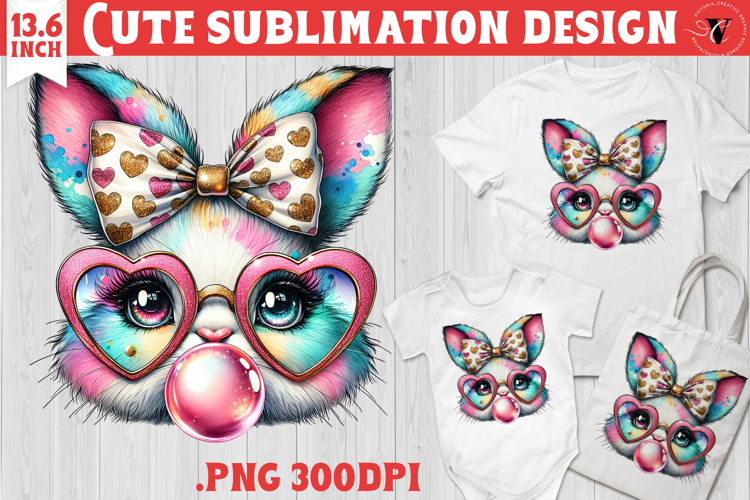 Coquette Easter sublimation | Easter Bunny Face
