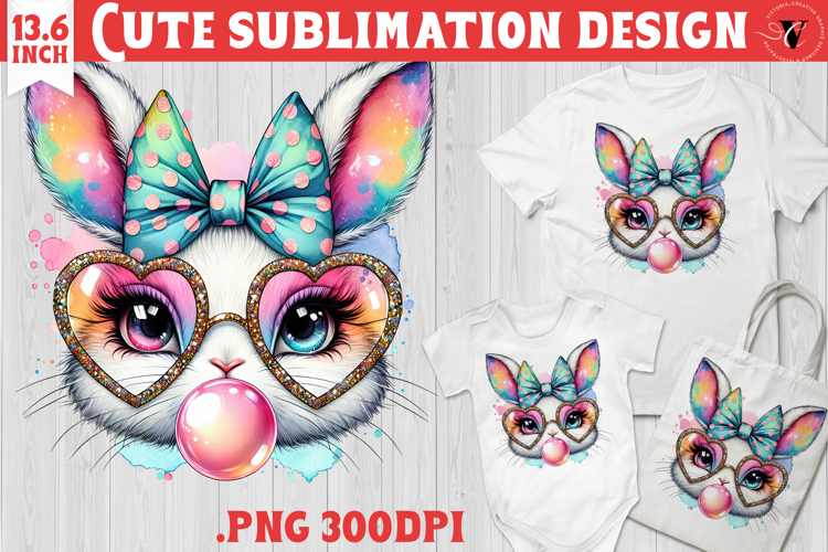 Coquette Easter sublimation | Easter Bunny Face
