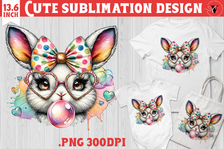 Coquette Easter sublimation | Easter Bunny Face