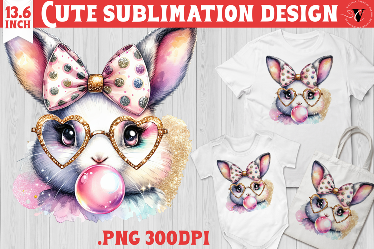 Coquette Easter sublimation | Easter Bunny Face
