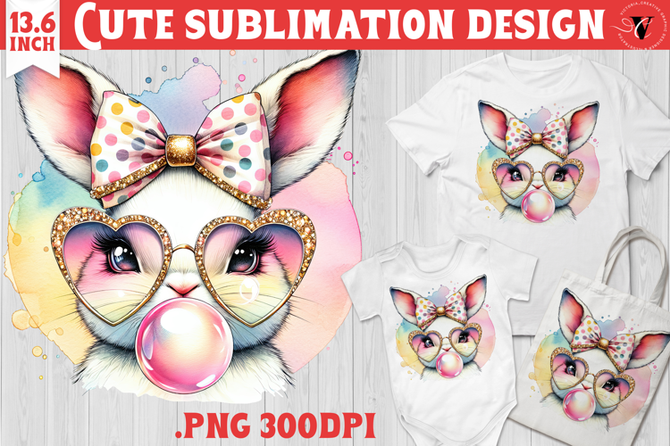 Coquette Easter sublimation | Easter Bunny Face
