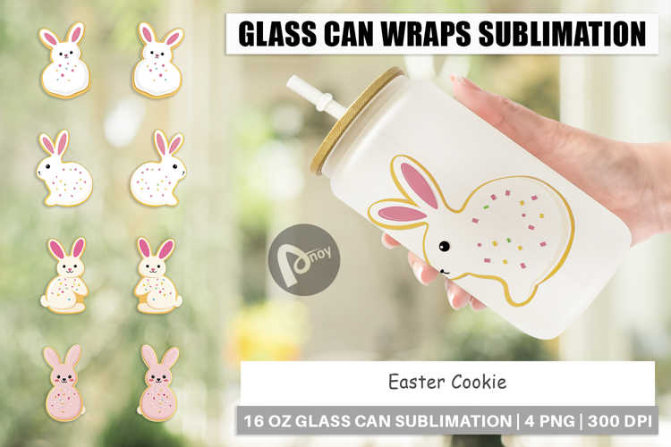 Glass Can Easter Cookie