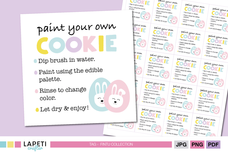 Easter Paint Your Own Cookie Tag | Printable Easter Label