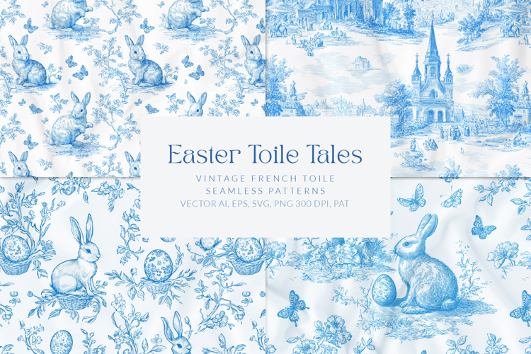 Easter Toile Seamless Patterns