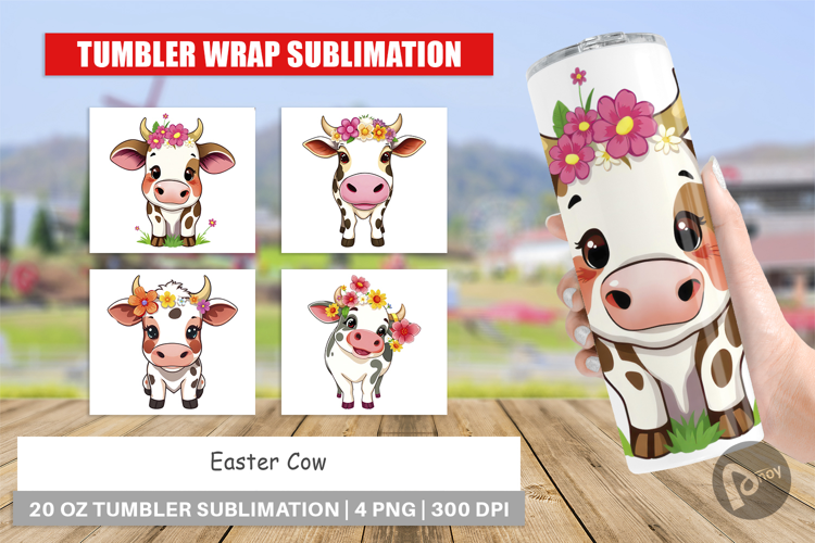 Tumbler Easter Cow