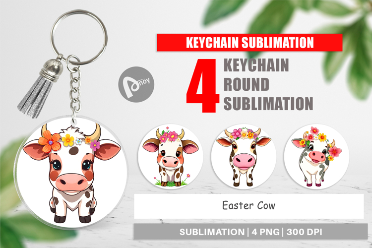 Keychain Easter Cow