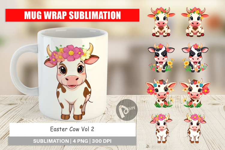 Mug Wrap Easter Cow