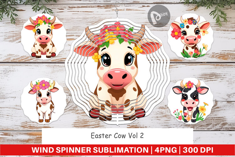 Wind Spinner Easter Cow example image 1