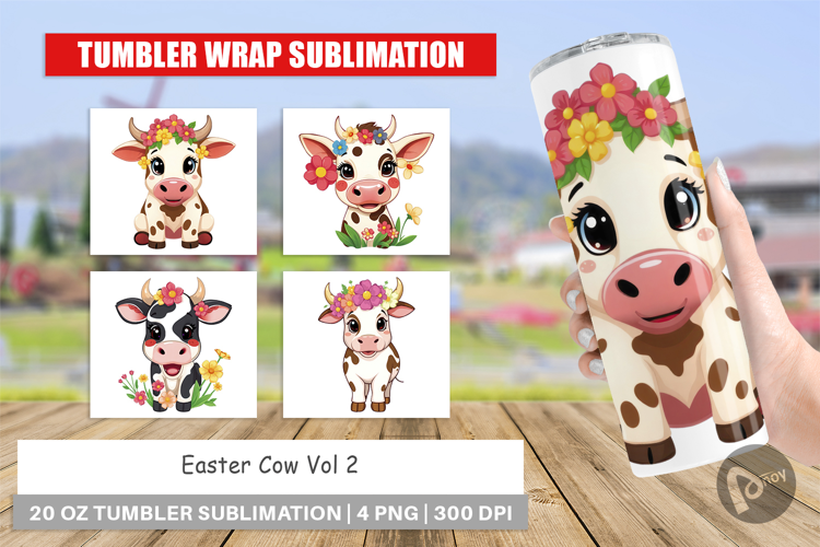 Tumbler Easter Cow