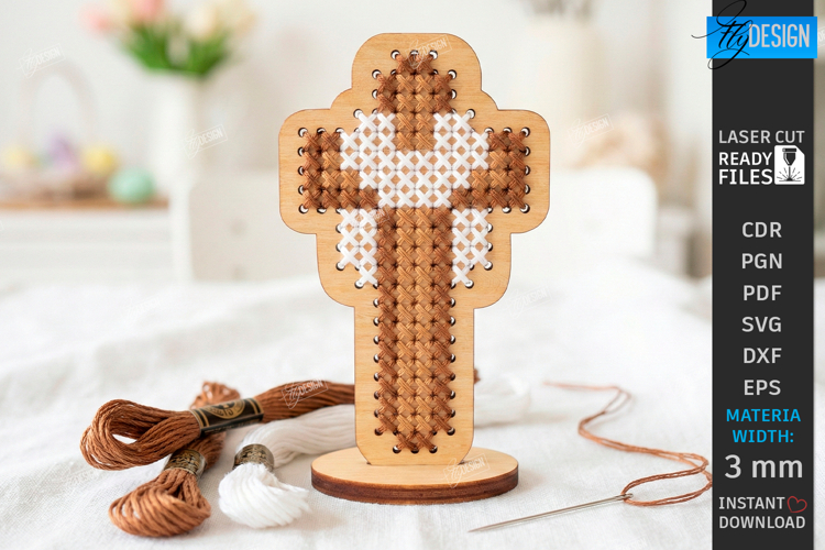 Easter Cross Stitch Ornament Laser Cut | Embroidery Blank