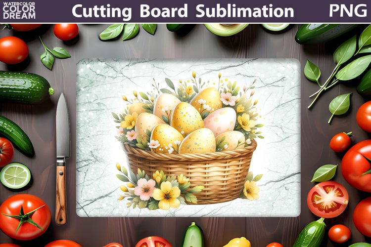 Easter Cutting Board | Basket Eggs Cutting Board