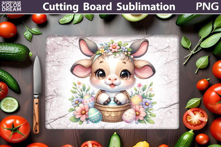 Easter Cutting Board | Easter Cow Cutting Board