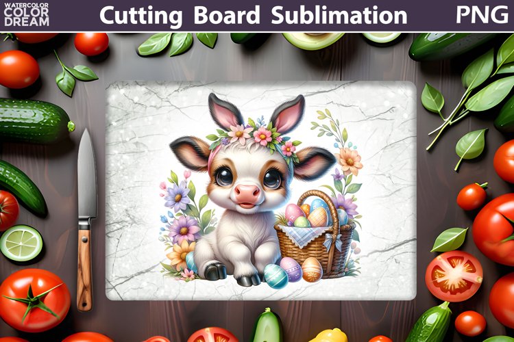 Easter Cutting Board | Easter Cow Cutting Board