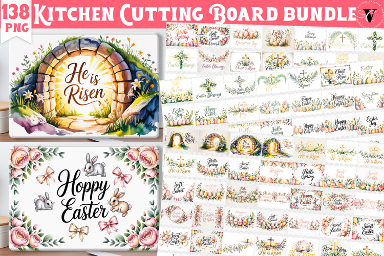 Easter Kitchen Cutting Board bundle |Christian kitchen Decor