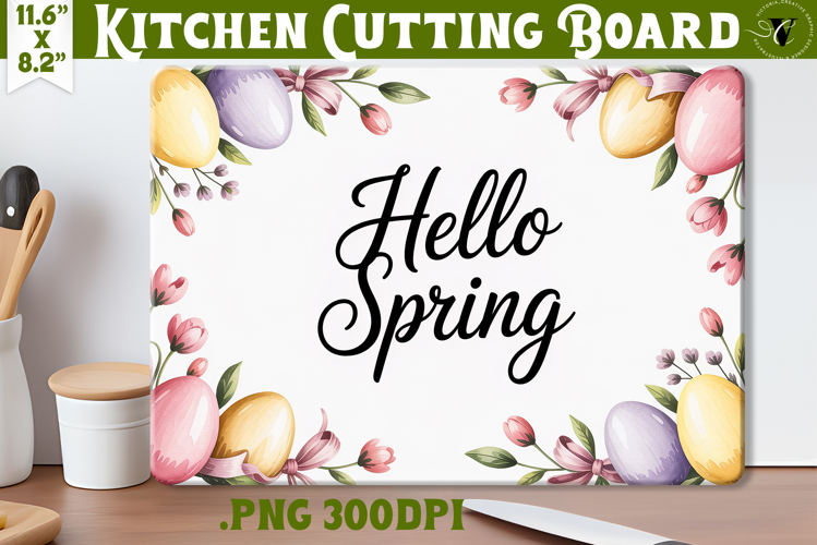 Coquette Easter Kitchen Cutting Board | Hello spring design