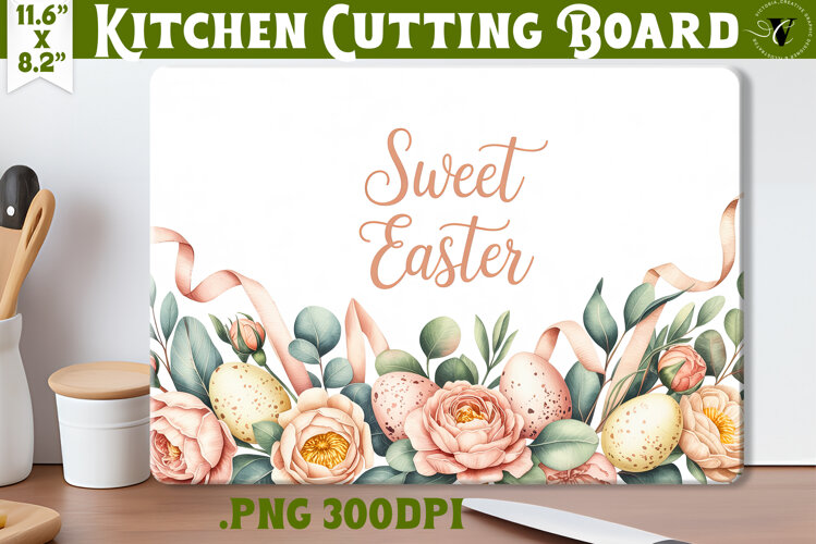 Christian Easter Kitchen Cutting Board | Sweet Easter design example image 1