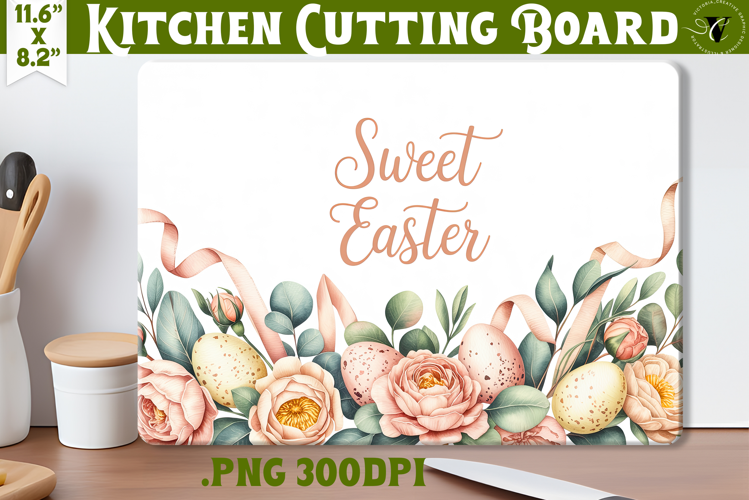 Christian Easter Kitchen Cutting Board | Sweet Easter design