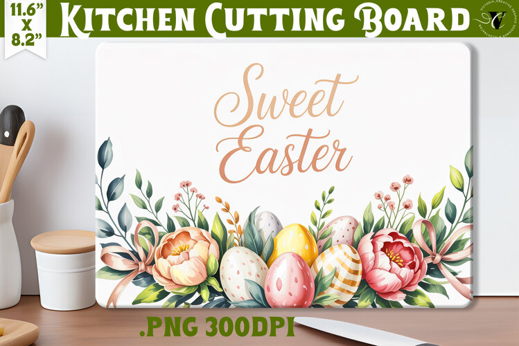 Christian Easter Kitchen Cutting Board | Sweet Easter design example image 1