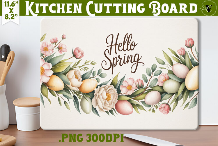 Coquette Easter Kitchen Cutting Board | Hello spring design example image 1